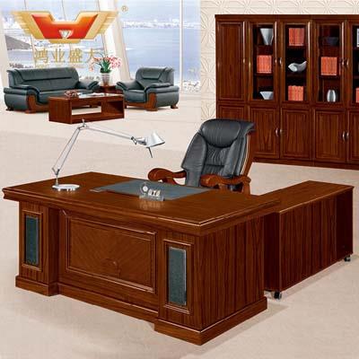 总裁实木办公桌椅 油漆实木办公桌HY-D3518