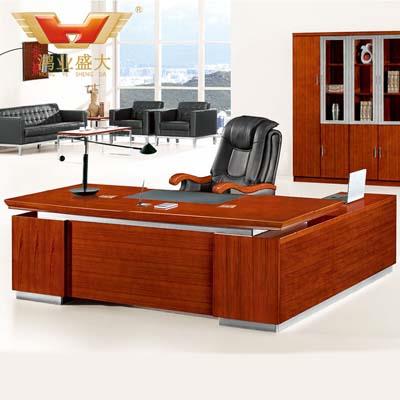 贴实木皮油漆老板桌 经理室实木办公桌HY-D5124